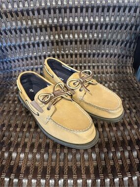 Sperry Tan Canvas 2-Eye Boat Shoes